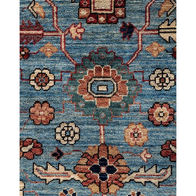 Serapi One-of-a-Kind Hand-Knotted Area Rug - Light Blue, 9' 0" x 11' 10" - 9' 0" x 11' 10"