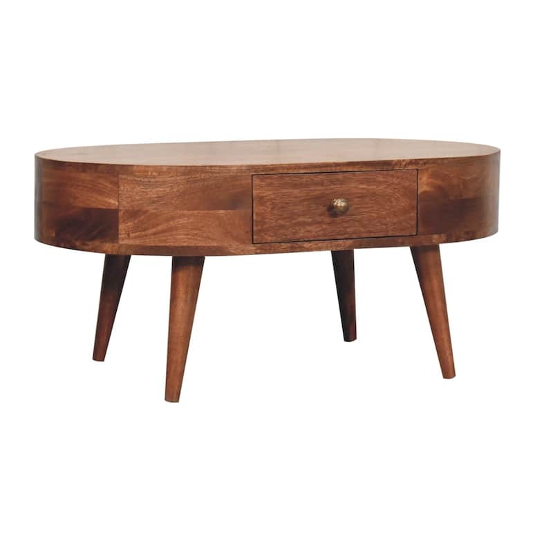 Artisan Furniture Solid Wood Honey Caramel Coffee Table, Brown with 1 Drawer