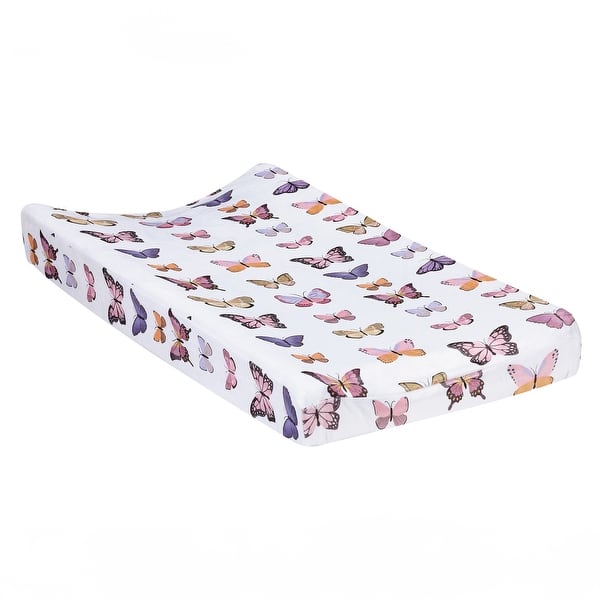 slide 2 of 6, Lambs & Ivy Butterfly Dreams Soft/Cozy Fleece Changing Pad Cover - White