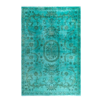 Contemporary Overdyed Wool Hand Knotted Area Rug - 6' 9" x 9' 10"
