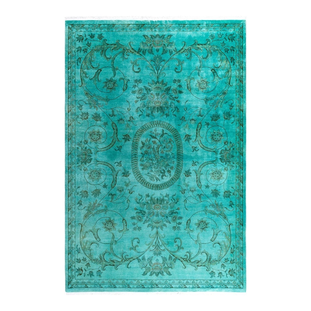 Contemporary Overdyed Wool Hand Knotted Area Rug - 6' 9" x 9' 10"