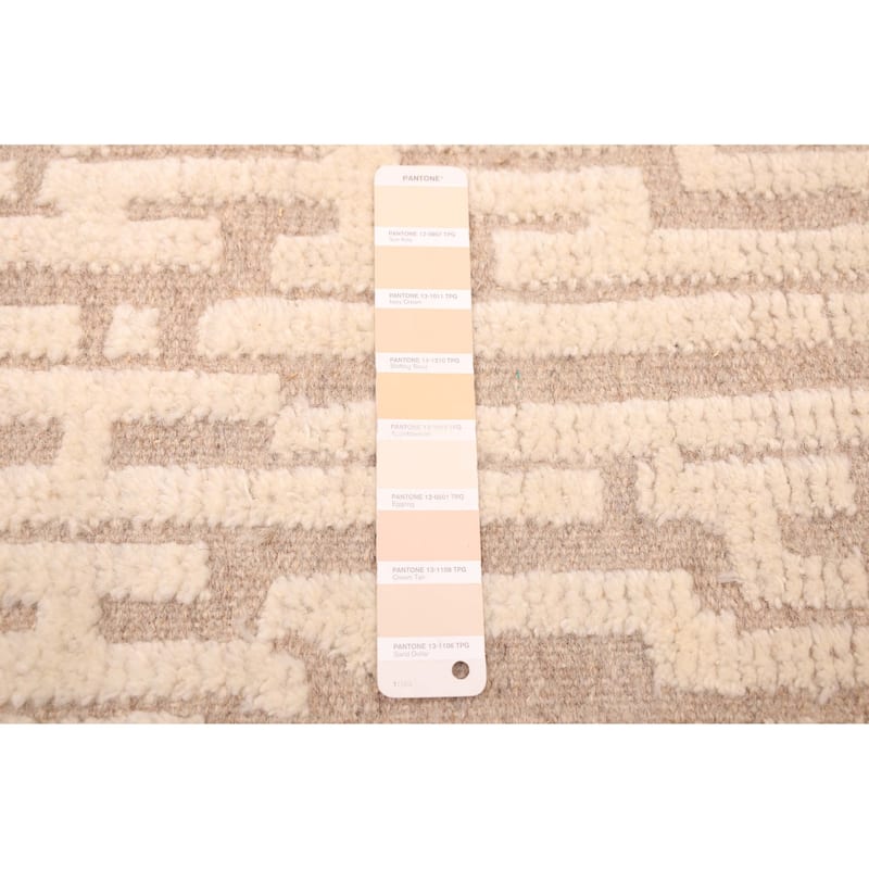 ECARPETGALLERY Hand-knotted Tangier Cream Wool Rug - 7'10 x 10'1