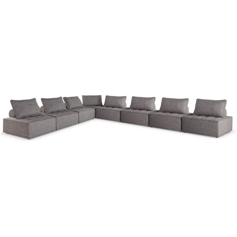 Signature Design by Ashley Bree Zee Gray 8-Piece Outdoor Modular Seating - 152" W x 114" D x 35" H