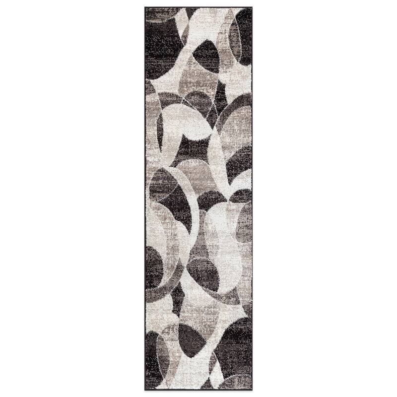 Contemporary Distressed Circle Area Rug
