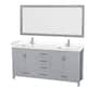 Option Gray, White Cultured Marble Top, Chrome Trim