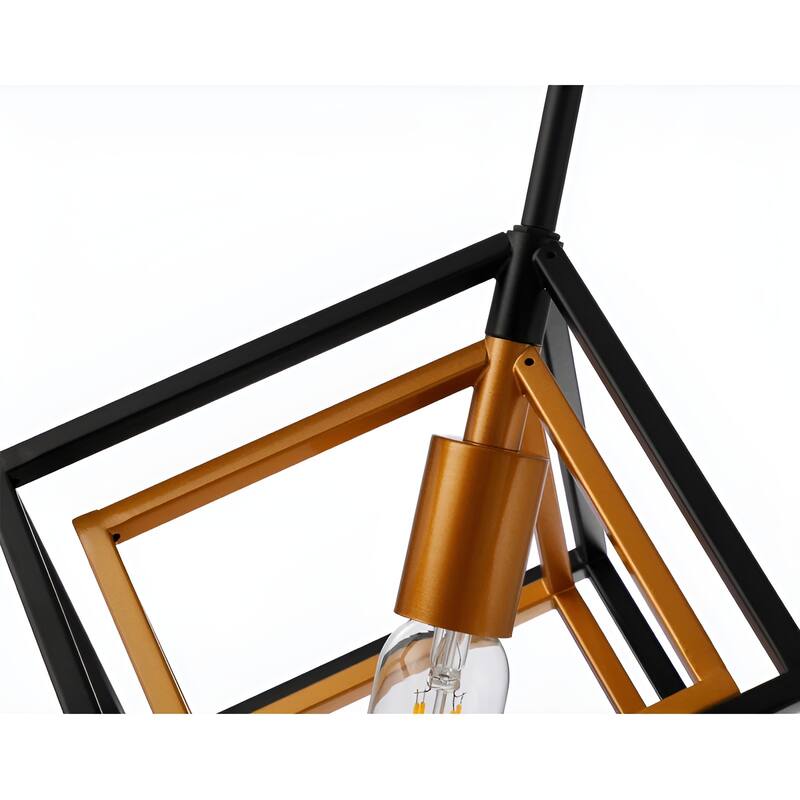 1-Light Geometric Cube Lantern, Sci-fi Square / Rectangle Pendant
