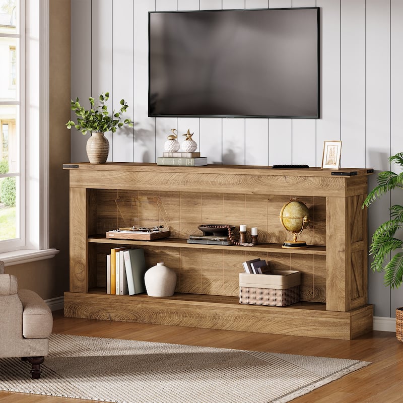 63-Inch Long Console Table with Shelf, 3 Tier Modern Entryway Table