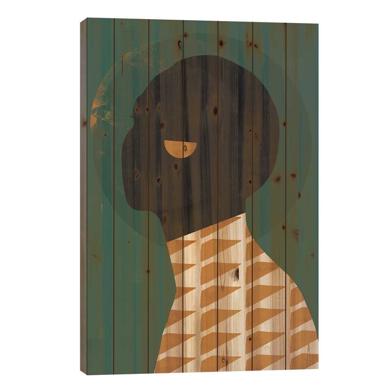 Abstract Face III Print On Wood by Danilo de Alexandria - Multi-Color - 40x26x1.5
