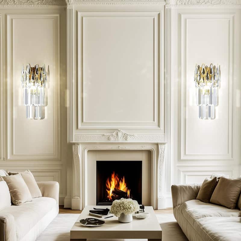 Wall Sconces Lamp Wall Mounted Lighting Crystal Light Fixtures with Three Lights Colors