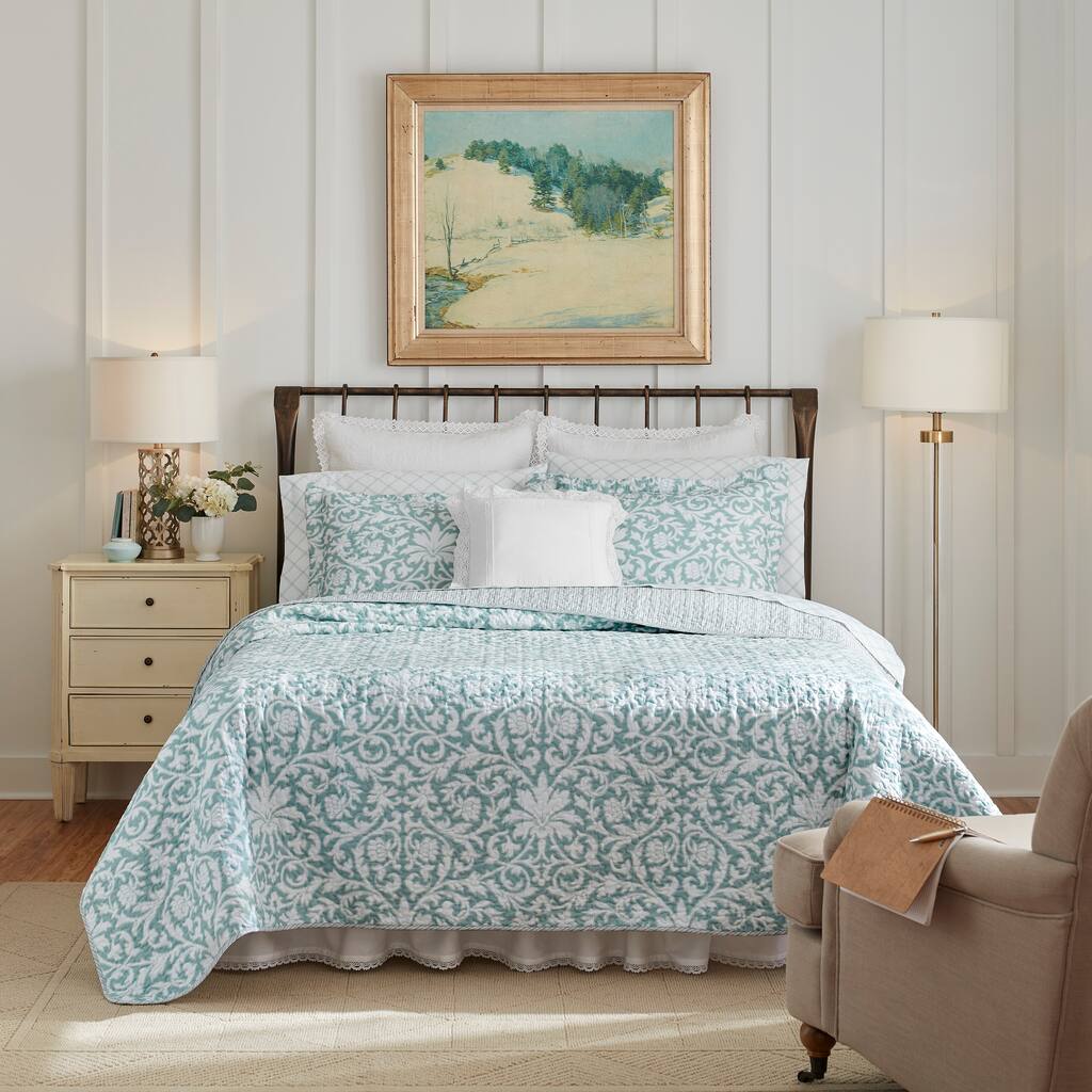 Laura Ashley Mia Reversible Cotton Quilt Set