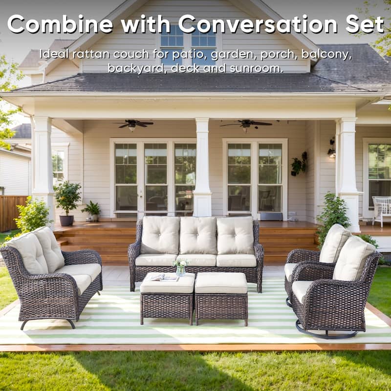 Outdoor Glider Sofa with Ottoman
