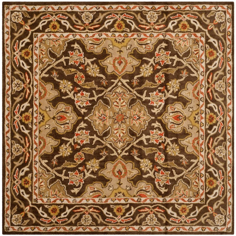 SAFAVIEH Handmade Classic Ingelotte Traditional Oriental Wool Rug - 6' Square - Brown/Brown