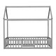 preview thumbnail 7 of 6, Gray Pine Wood House Bed with Fence, Door, and Solid Construction