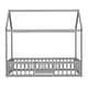 preview thumbnail 7 of 6, Gray Twin Size Pine Wood House Bed with Fence, Door, and Solid Construction