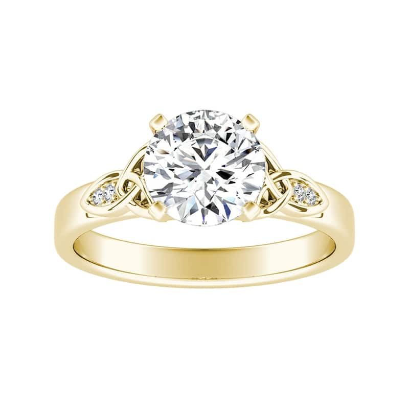 Auriya 14k Gold Modern 1 1/2ct Round Moissanite Engagement Ring