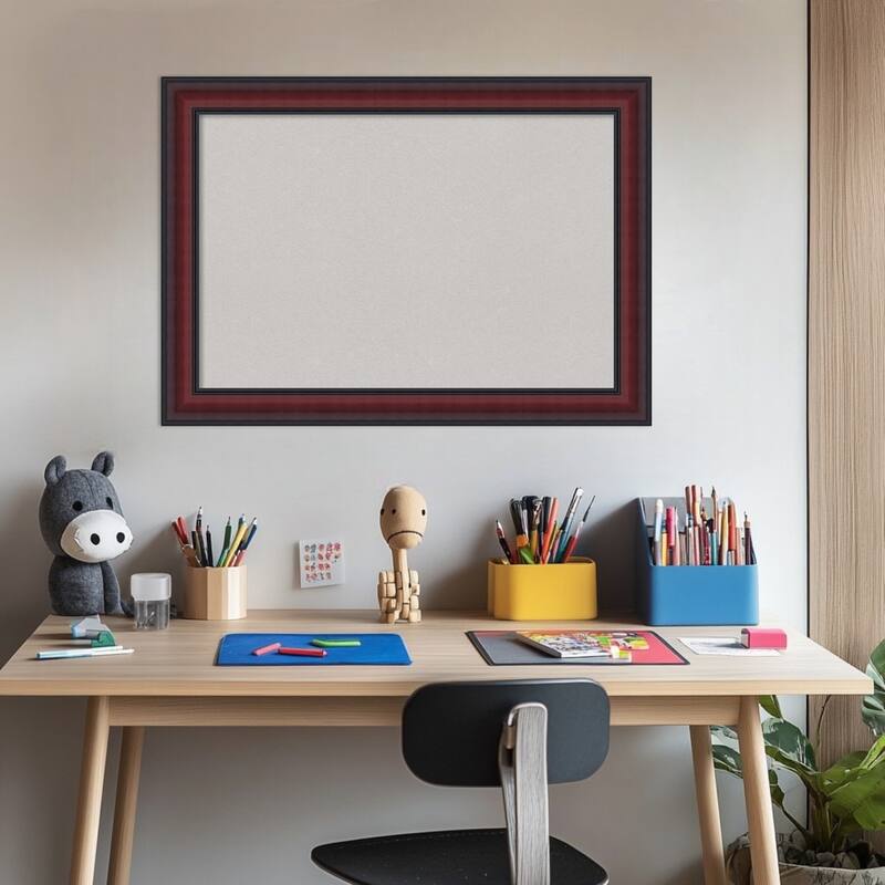 Dalat Cherry Framed Cork Board - Bulletin Board, Organization Board, Pin Board