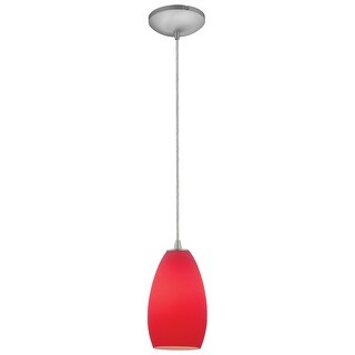 Access Lighting Champagne Steel Integrated LED Cord Pendant, Red Shade
