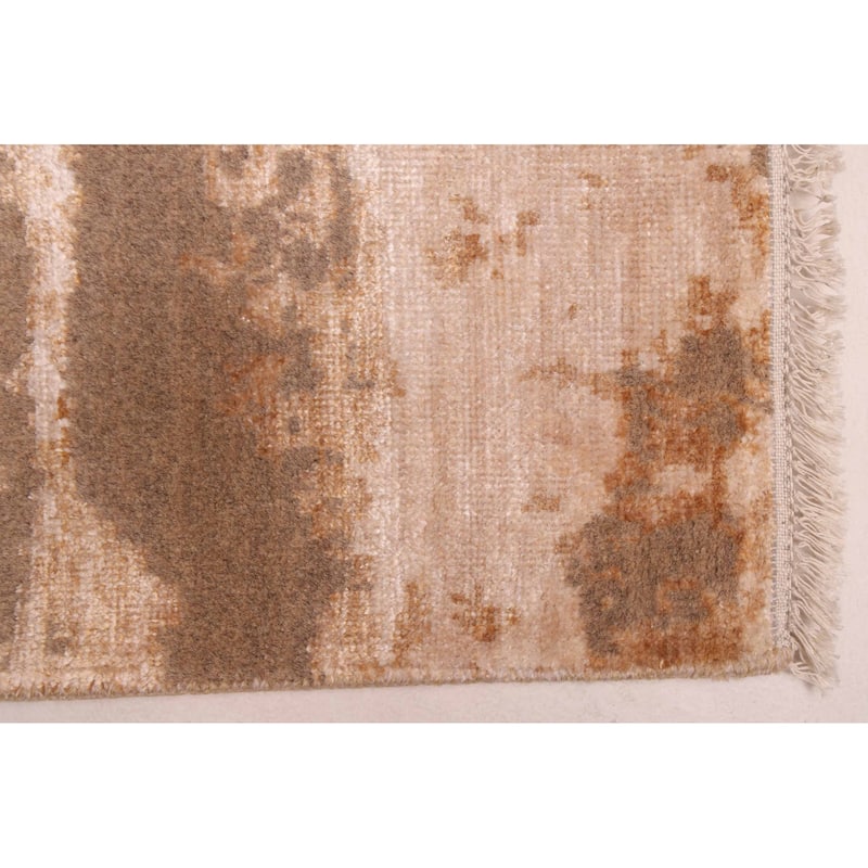 ECARPETGALLERY Hand-knotted Legacy Brown Silk, Wool Rug - 2'7 x 12'0