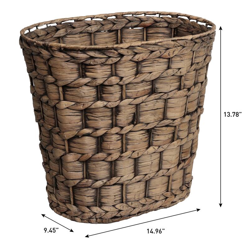 Miles Farmhouse Handwoven Water Hyacinth 4.5-Gallon Tapered Oval Wicker Watebasket (Set of 2)