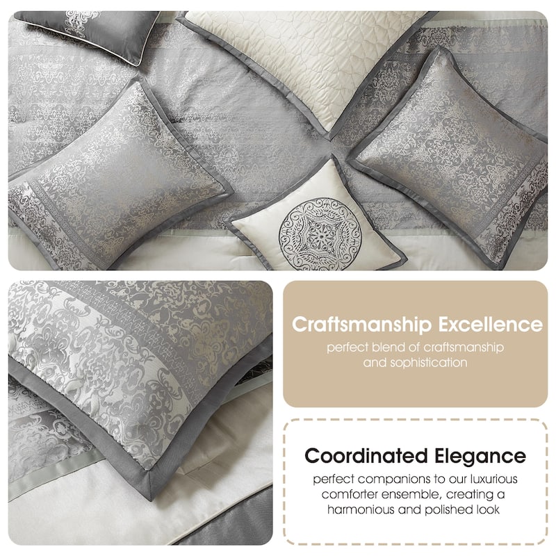 Nanshing Sierra Faux Silk Damask 8-Piece Comforter Set