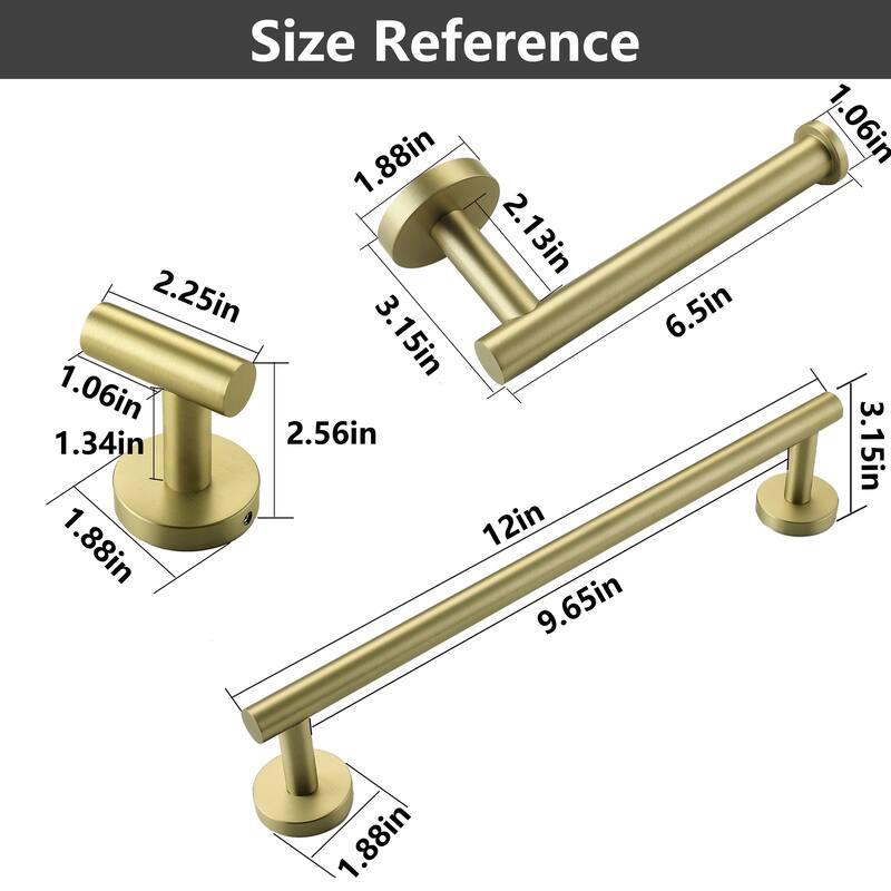 AITINKAN 3-Piece Bath Hardware Set Towel Holder Set in Stainless Steel