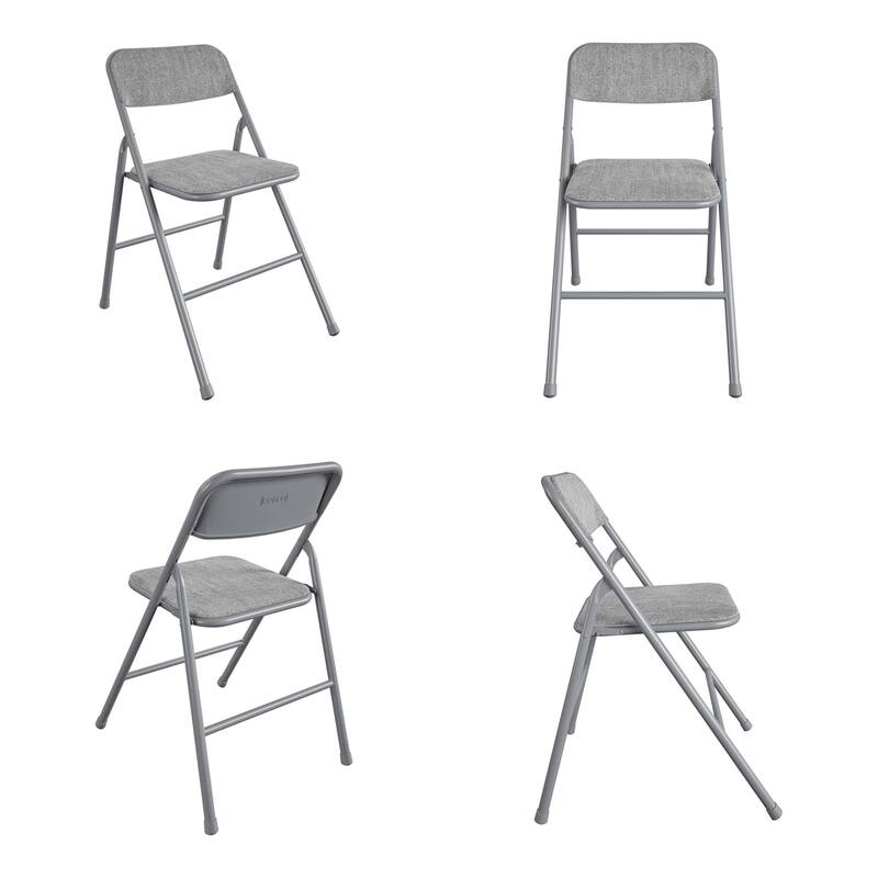 COSCO 5-Piece Folding Vinyl Table and Fabric Chair Set - 5 piece