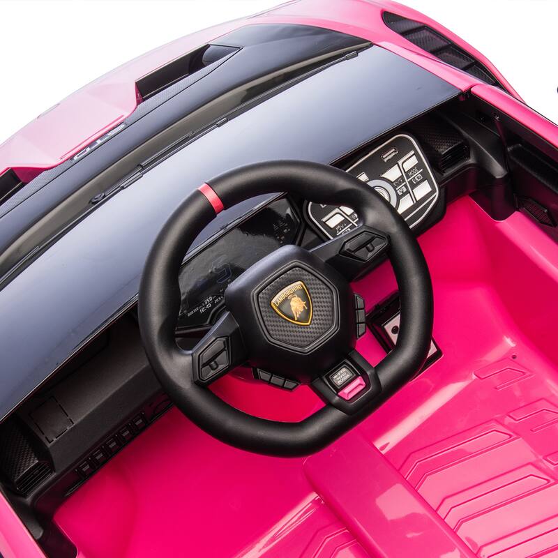 24V Licensed Lamborghini Ride-On Car for Kids with Drift Mode, Bluetooth Music, LED Lights, Remote Control -Electric Toy Vehicle