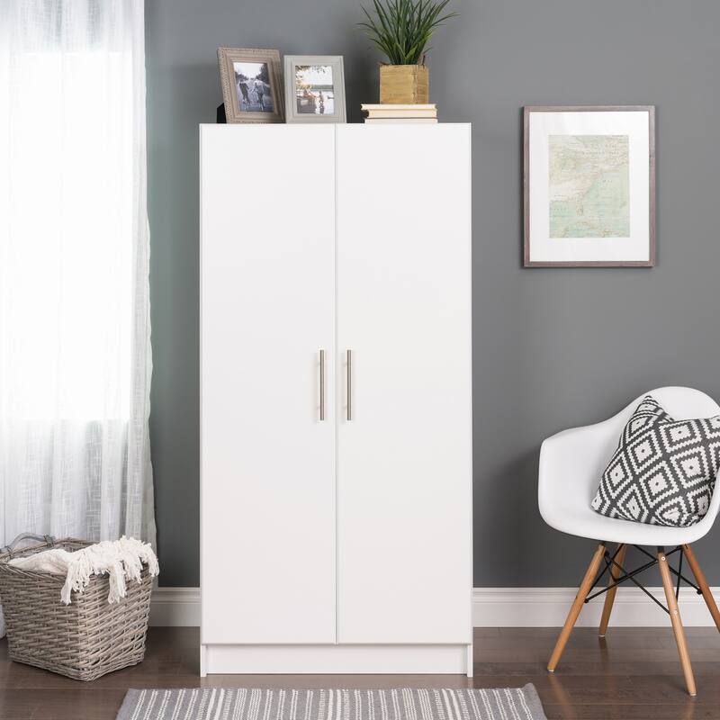 Prepac Elite Armoire Wardrobe Closet Cabinet with Hanging Rail