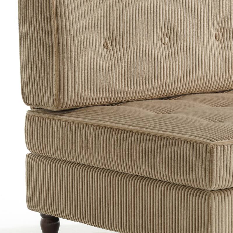 Modular Corduroy Armless Chair Upholstered Lounge Sofa