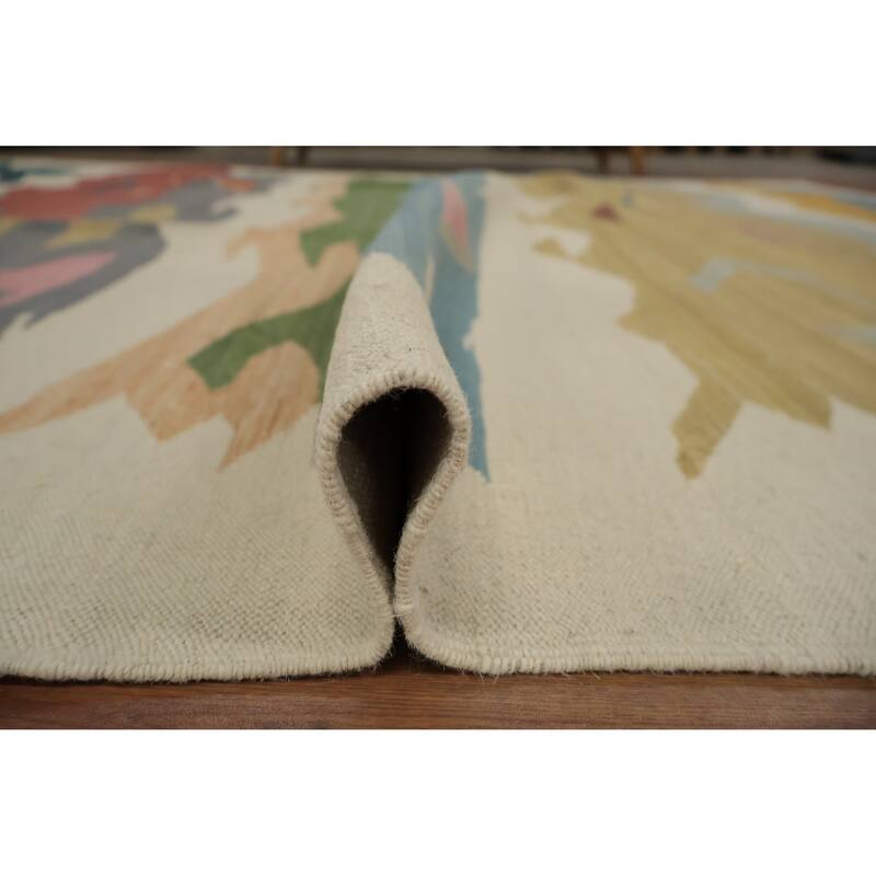 Hand Woven Oriental 100% Wool Carpet Southwestern Modern Multi-Colored Kilim Area Rug - 10' 1'' X 8' 4''