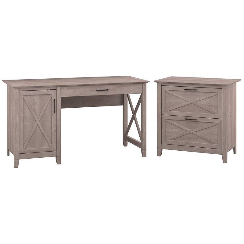 Key West 54W Computer Desk with Storage and Cabinet by Bush Furniture
