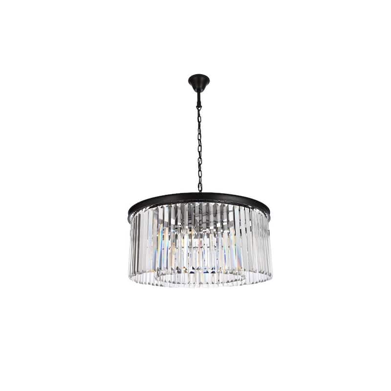 Royce Edge 8-Light Matte Black Chandelier