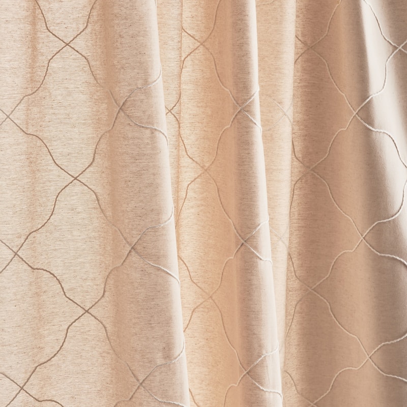 Mallorca Embroidery Back Tab Curtain Panel Pair