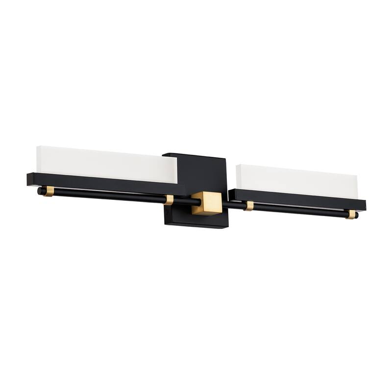 Two Fold 20in LED Bath Vanity & Wall Light 3000K in Black Aged Brass - 9.5 - Black Aged Brass