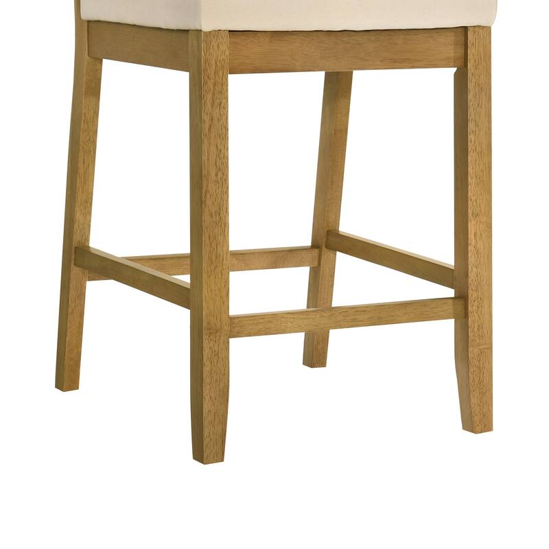 Yanely Mdoern Bar Stool, Upholstered Counter Height Stool with Solid Wood Legs