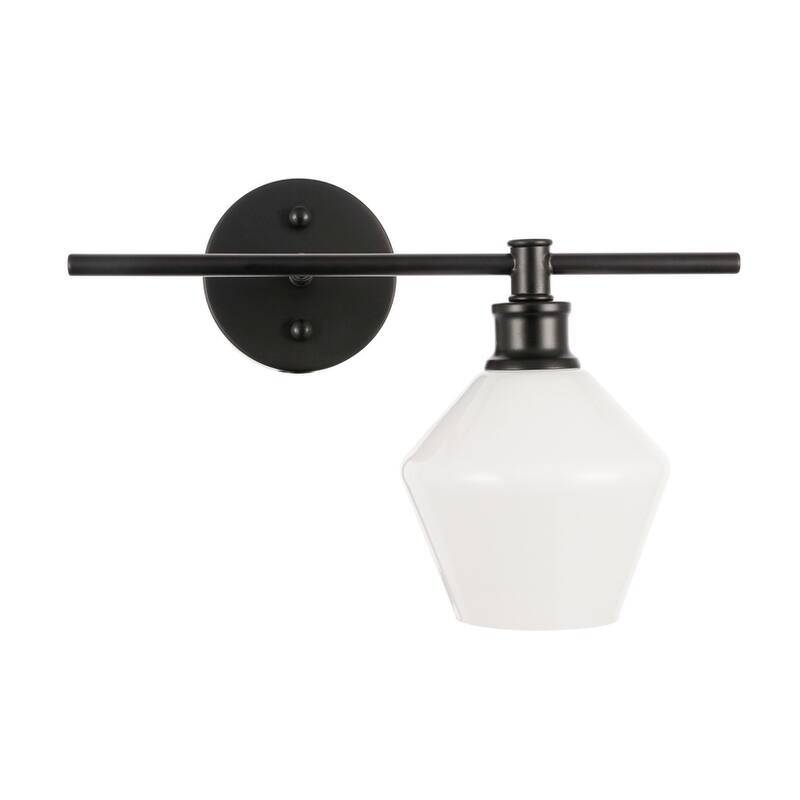 Gerald 1-Light Glass Right Wall sconce - 14.7/10.2 - 14.7/10.2