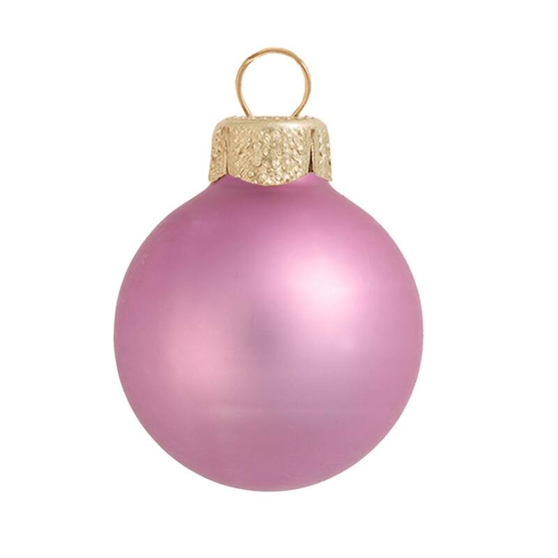 Large Matte Finish Glass Christmas Ball Ornaments - 6" (150mm) - Rosewood -2ct