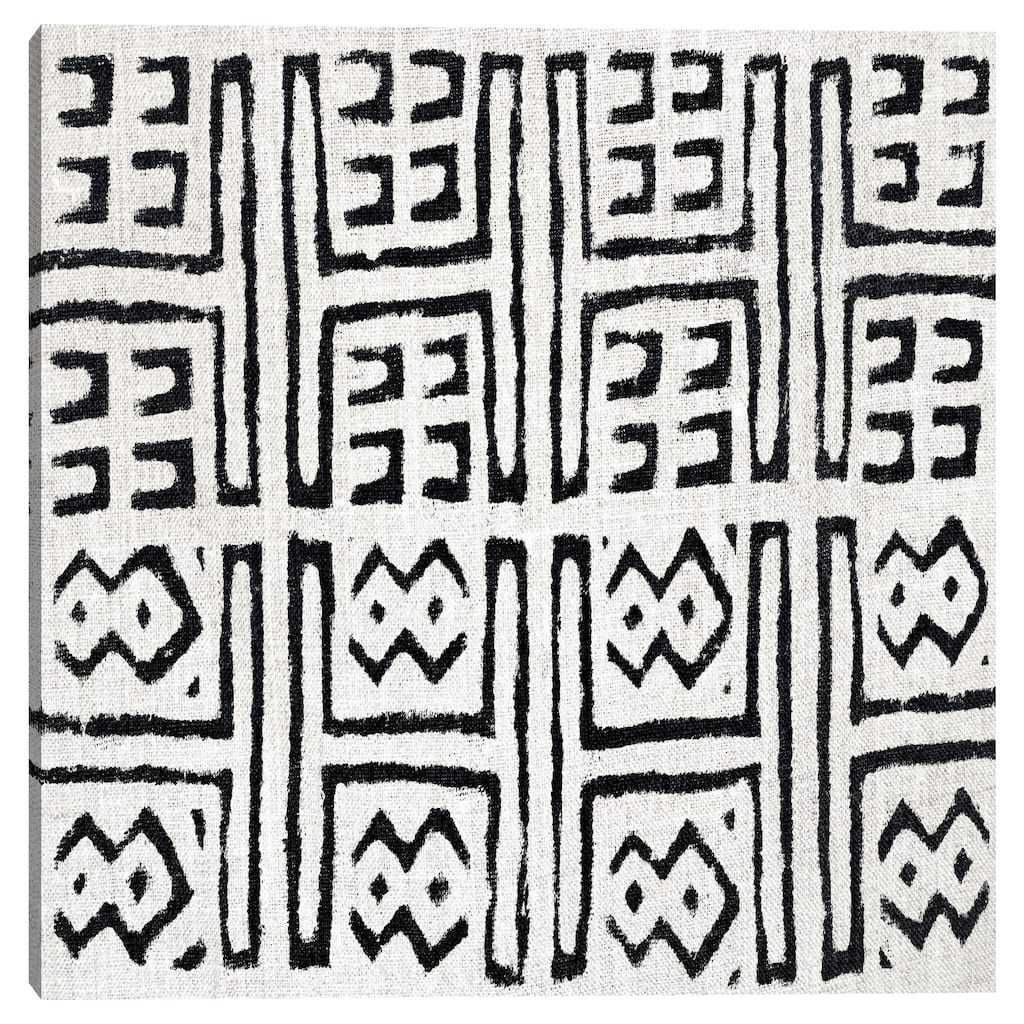 Mudcloth White VII by Ellie Roberts Canvas Art Print