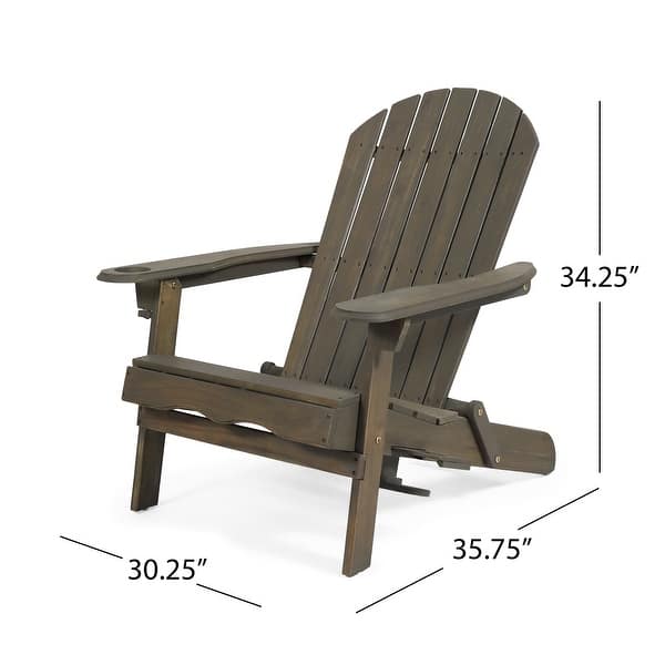 dimension image slide 1 of 7, Bellwood Outdoor Acacia Wood Folding Adirondack Chairs (Set of 2) by Christopher Knight Home
