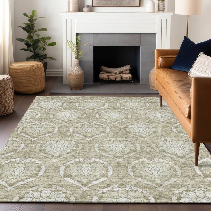 Premium Washable Super Soft Damask Imprints Mayfield Rug