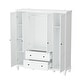 preview thumbnail 12 of 11, 63"W Wood Family Wardrobe Armoire Closet White Lacquer Clothing Rods