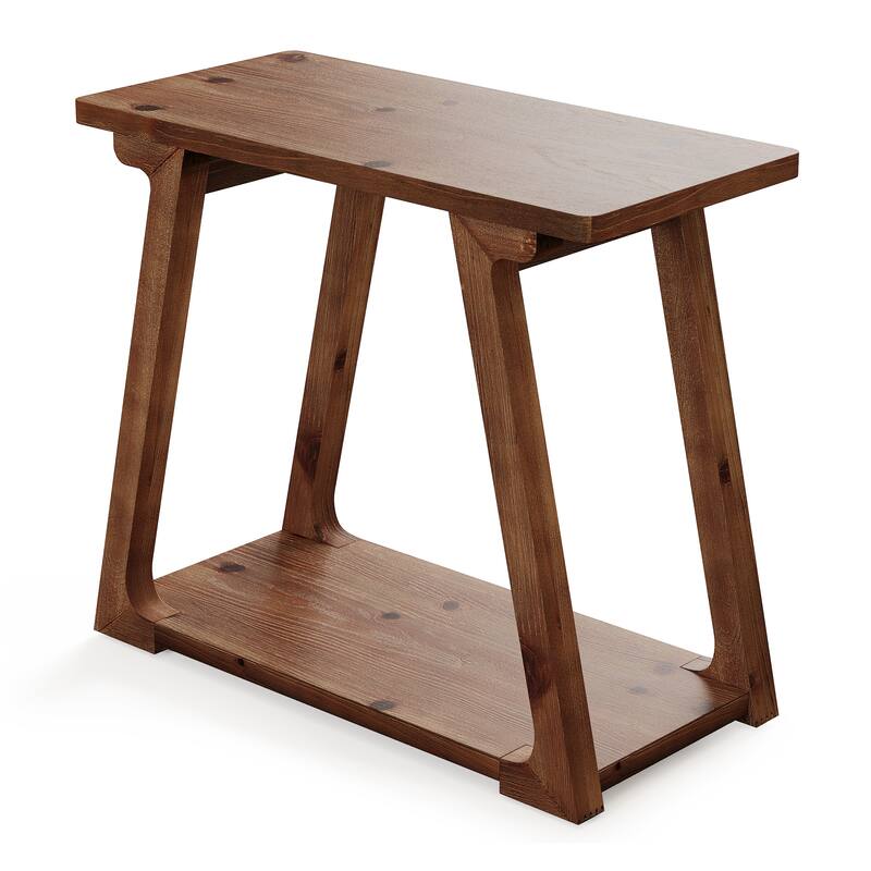Solid Wood End Table, Side Table with Storage, Bedside Nightstand Entryway Accent Table