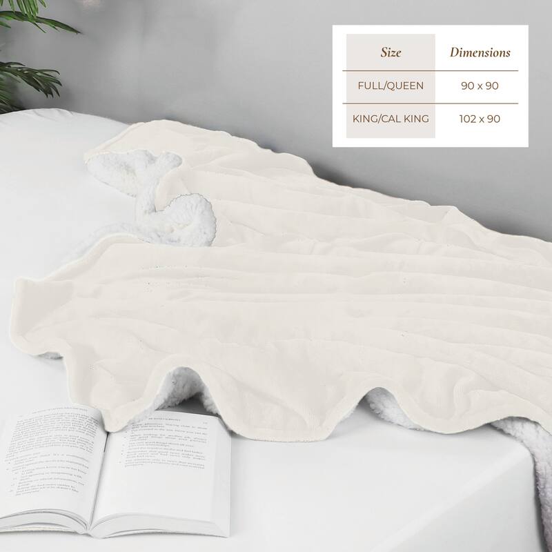 Linery & Co. Velvet Plush Reversible Sherpa Bed Blanket