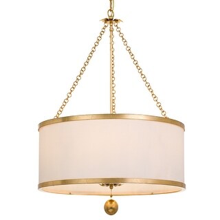 Broche 6 Light Antique Gold Chandelier - 24'' W x 31'' H