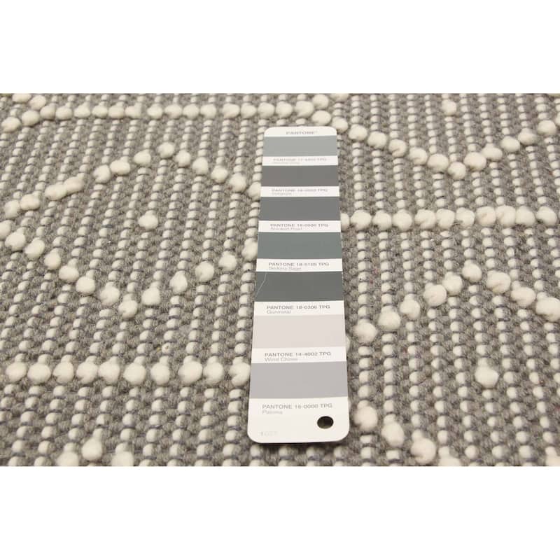 ECARPETGALLERY Braid weave Sienna Grey Wool Rug - 5'0 x 8'1