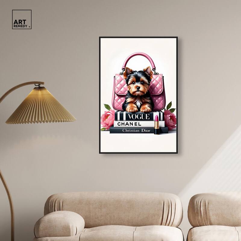 Fashionable Yorkie Canvas by Art Remedy