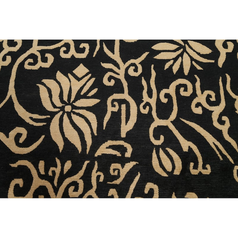 Vegetable Dye Oriental Nepalese Area Rug Hand-knotted Wool Carpet - 8'1" x 10'2"