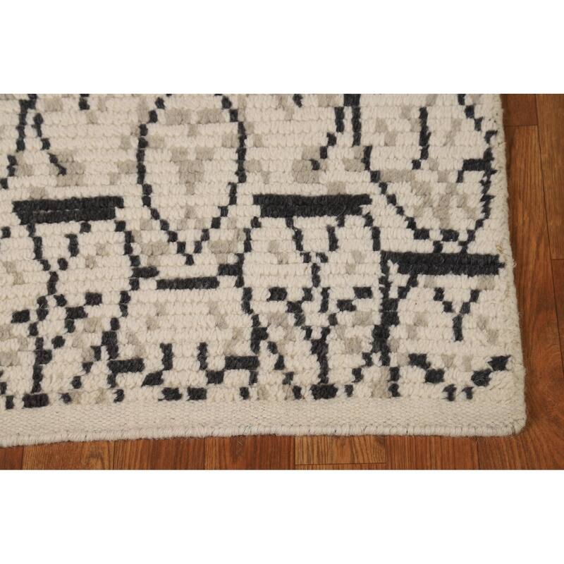 Geometric Moroccan Oriental Foyer Rug Handmade Stripe Wool Carpet - 2'0"x 3'0"