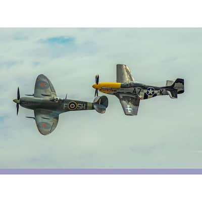 P-51 Mustang and Spitfire WW 2 Military Airplane in Flight by Wayne Collamore Art Poster - Print On Demand