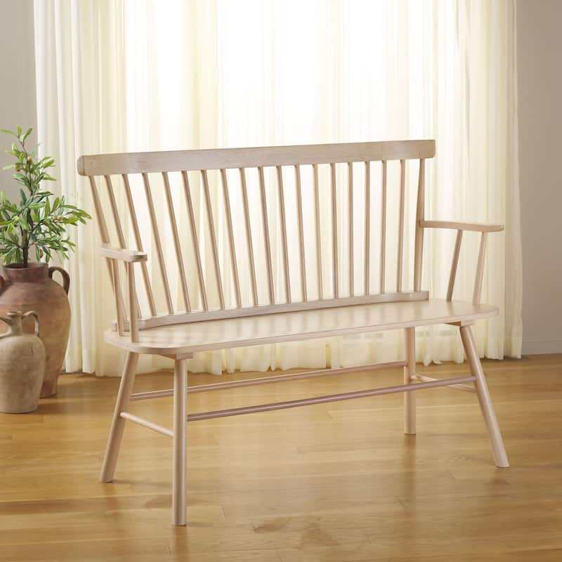SAFAVIEH Gracija Spindleback Settee - 48" x 22.4" x 36" - 48"W x 22"D x 36"H - White Wash